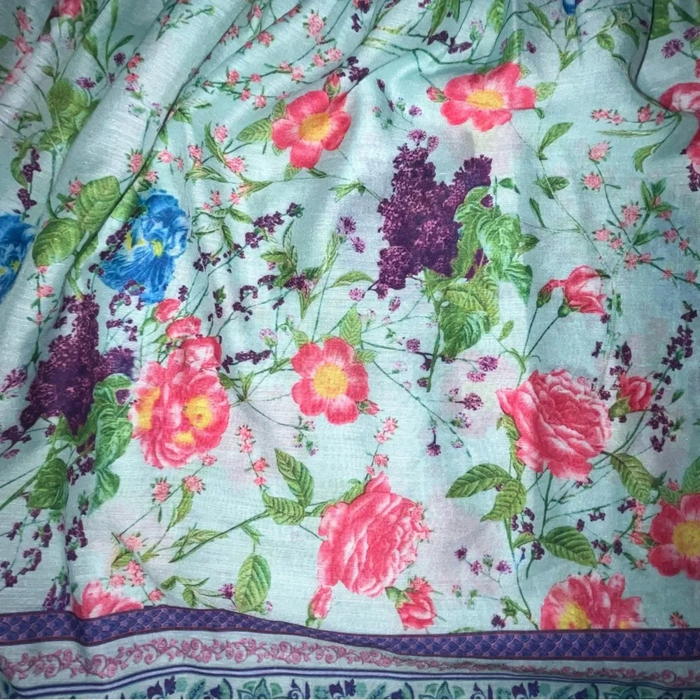 Ruby Yaya Floral Boho Off Shoulder Peasant Blouse Size M Festival Gypsy Top